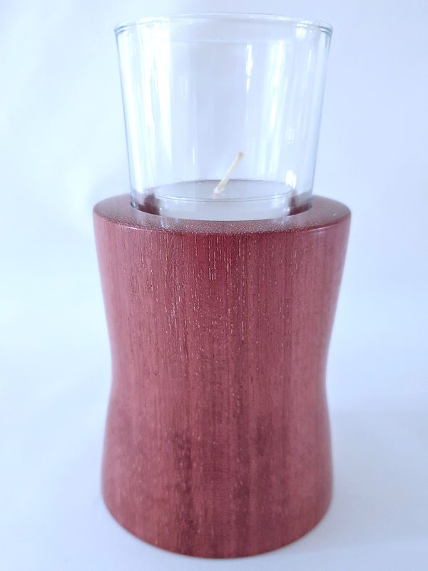 Tealight in Purpleheart