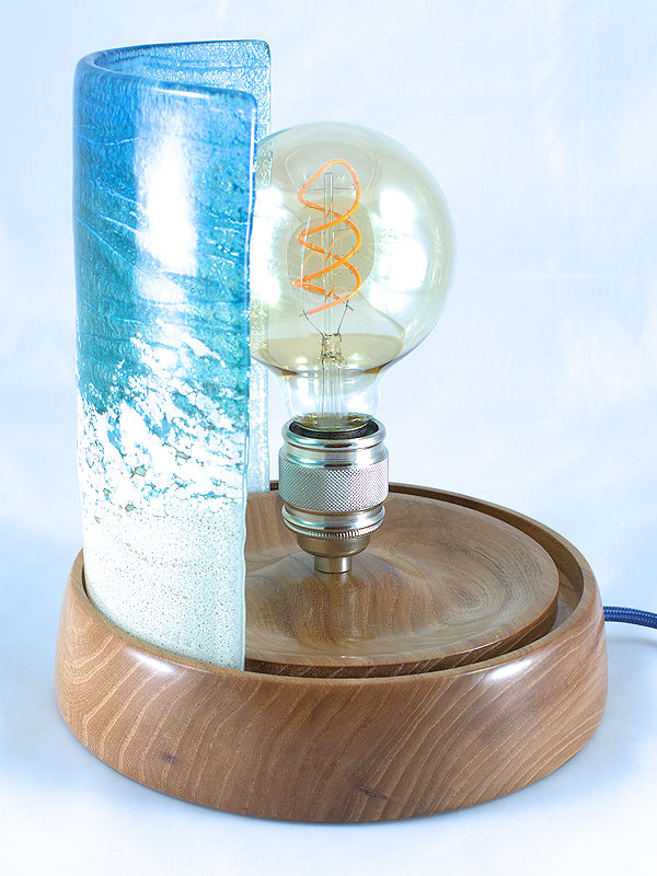 Brownsea Island light with glass screen in English Elm