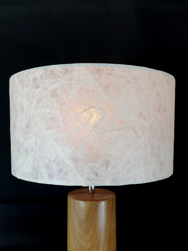 Drum lampshade in ivory lokta