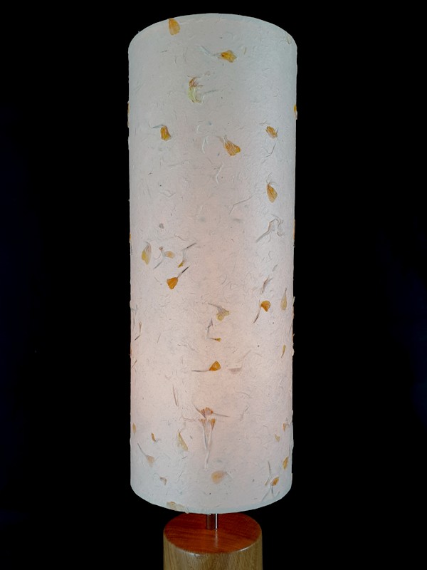 Cylinder lampshade in cream orange petal