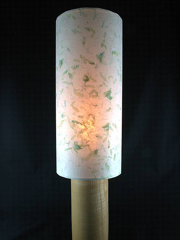 Cylinder lampshade in pale green Tamarind leaves