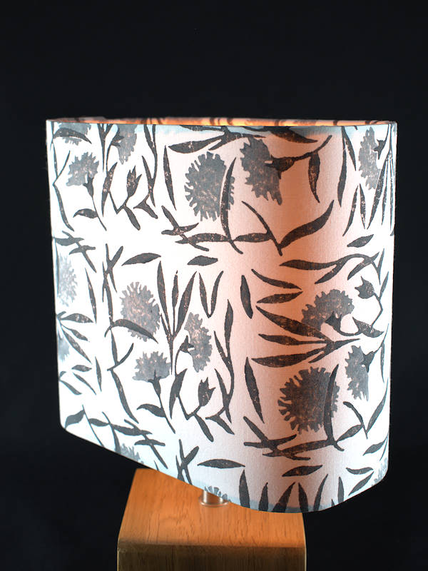 Rectangular lampshade in grey cornflowers