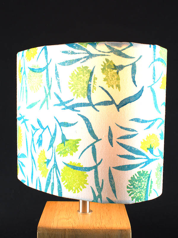 Oval lampshade in fresh green cornflowers