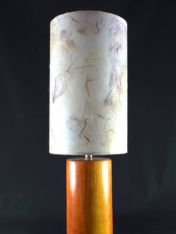 Medium cylinder lampshade in plum swirl paper