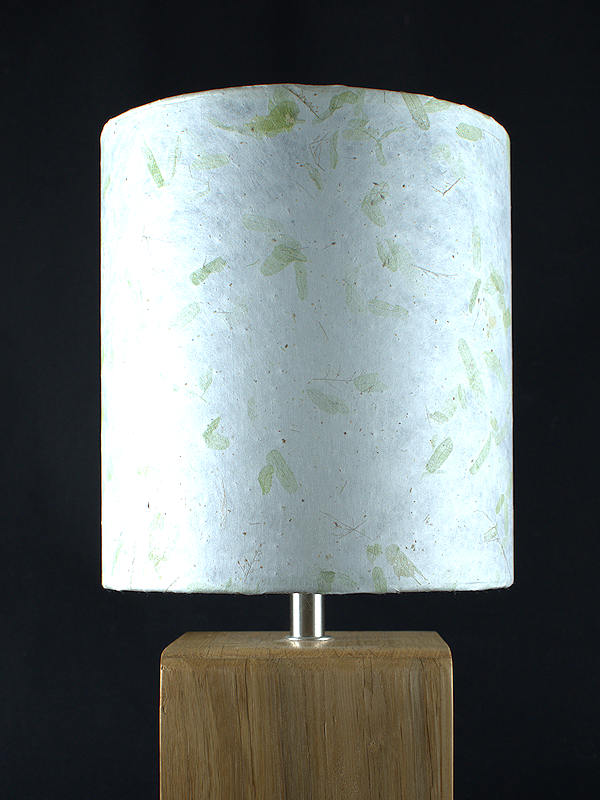 Medium cylinder lampshade in green tamarind leaf paper