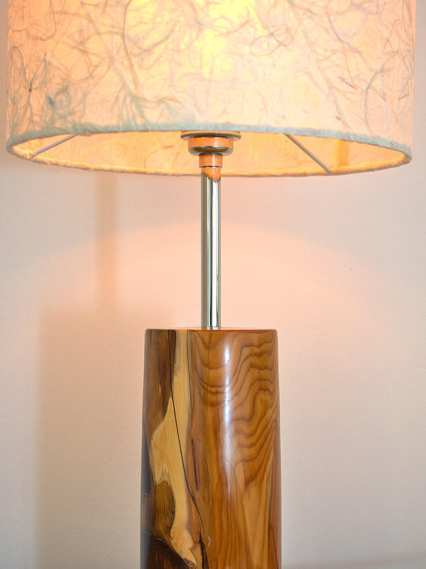 Woodland log light in yew and clear resin