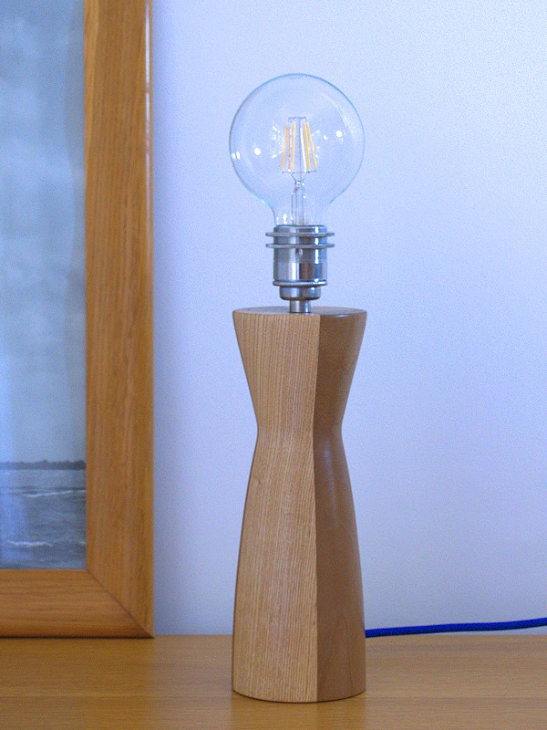 Eddystone table light in Walnut and Ash